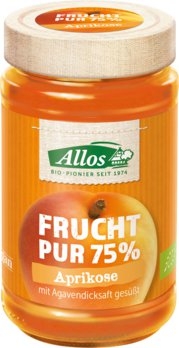 Allos Frucht Pur Aufstrich Aprikose 75% BIO 250g