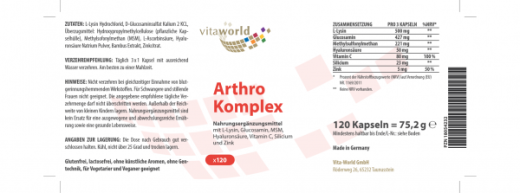 Arthro Komplex 120 vegane Kapseln von vitaworld