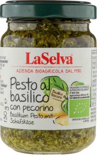 Basilikum Pesto mit Schafskäse BIO von La Selva 130g