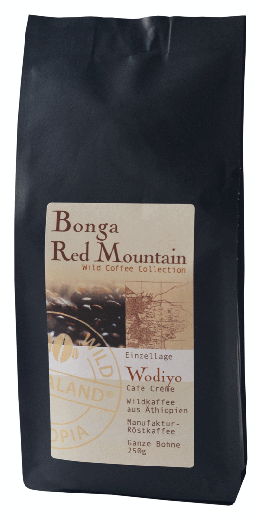 Bonga Red Mountain Wildkaffee Wodiyo, Cafe Creme ganze Bohne 250g BIO