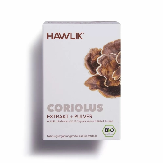 Coriolus BIO Extrakt und Pulver Kapseln 120 Stck Hawlik