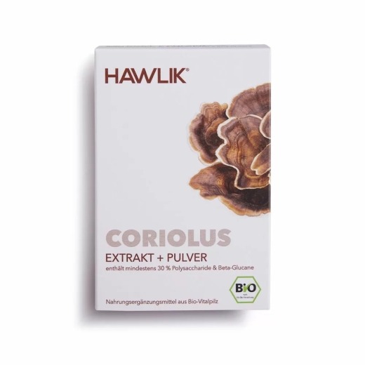 Coriolus BIO Extrakt und Pulver Kapseln 60 Stck Hawlik