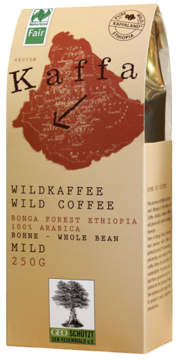 Kaffa Wildkaffee ganze Bohne 250g mild BIO