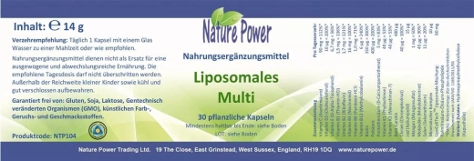 Liposomales Multi Vitamine und Mineralien vegetarisch