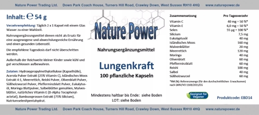 Lungenkraft 100 vegane Kapseln von Nature Power
