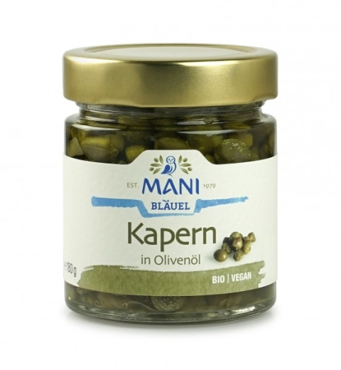 Mani Bläuel Kapern in Olivenöl BIO