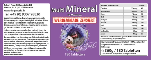 Multi Mineral von Robert Franz 180 Tabs