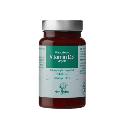 Natur Vital Vitamin D3 90 Tabletten hochdosiert vegan